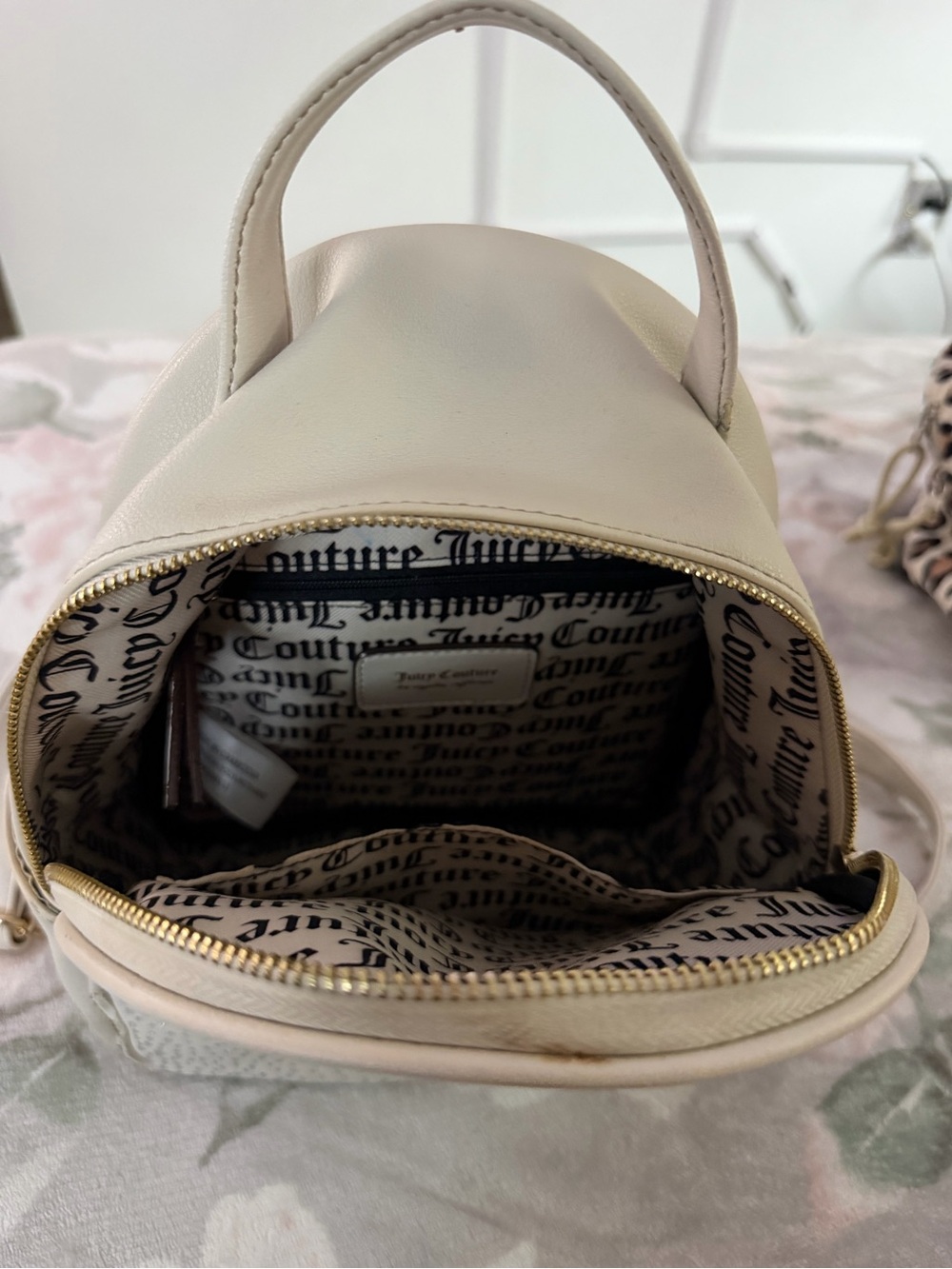 Juicy Couture Cream Rhinestone Mini Backpack - Picture 2 of 3